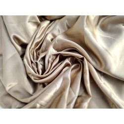 Saten ușor elastic bej-1m